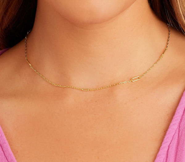 Gold Tone Zoey Link Necklace