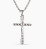 David Yurman Sterling Silver Cross Crossover Necklace