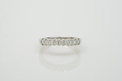 14K White Gold Prong Set Wedding Ring with Princess Cut Diamonds