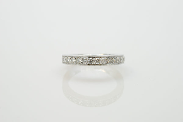 14K White Gold Channel Set Ring with 0.50tw Round Diamonds