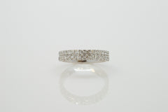 14K White Gold Double Row Prong Set with Rose Cut Diamonds