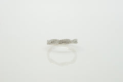14K Braided White Gold Prong Set Ring with 0.25ctw Diamonds