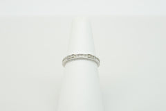 14K White Gold Channel Set Wedding Ring with Diamonds
