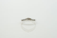 14K White Gold Curved Channel Wedding Band