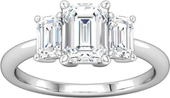 14 Karat White Gold Three Stone Diamond Engagement Ring Mounting