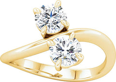 14 Karat White Gold Two Diamond Engagement Ring Mounting