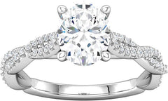 14 Karat White Gold Infinity Inspired Diamond Engagement Ring Mounting