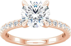 14 Karat Rose Gold Diamond Engagement Ring Mounting