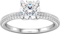 14 Karat White Gold Channel Set Diamond Engagement Ring Mounting 0.20ctw in diamonds