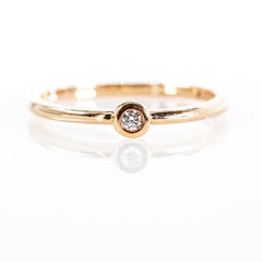14K Rose Gold Diamond Fashion Ring with Diamond Solitaire