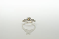 18K White Gold Engagement Ring with .20tcw Round Diamonds