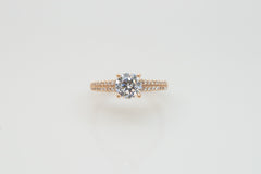 14K Rose Gold Engagement Ring with 0.30tcw Round Diamonds