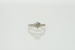 14K White Gold 6-Prong Ring with 0.35tcw Diamonds