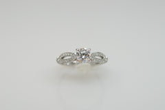 14K White Gold Diamond Engagement Ring with 0.38tcw Round Diamonds