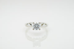 18K White Gold Verragio Semi-Mount Engagement Ring with Diamonds in Prongs