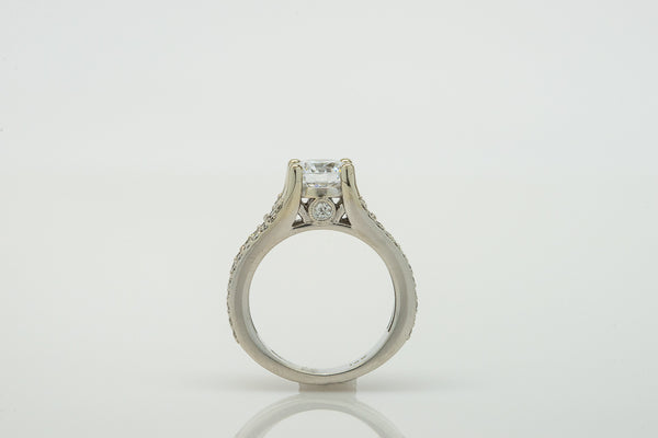 14K White Gold Semi-Mount Engagement Ring with .70tcw Accent Diamonds