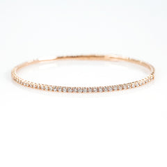 14K Rose Gold Flex Bangle Bracelet with Diamonds