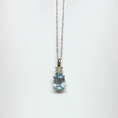 Blue Topaz and Diamond Necklace
