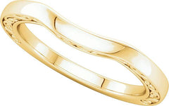 14 Karat Yellow Gold Curved Band With Engraving Detail