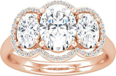 14 Karat Rose Gold Diamond Engagement Ring Mounting