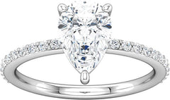 14 Karat White Gold Diamond Engagement Ring Mounting with Round Diamonds