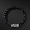 Chevron Braided Black Rubber Bracelet