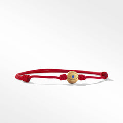Evil Eye Red Cord Bracelet with 18K Yellow Gold and Sapphire