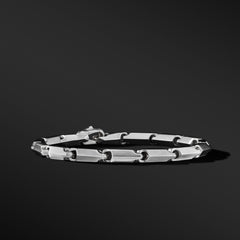 Faceted Link Bracelet in Sterling Silver