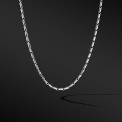 Faceted Link Necklace in Sterling Silver