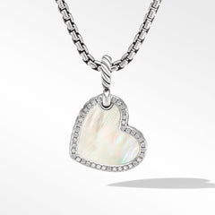 DY Elements® Heart Amulet in Sterling Silver with Mother of Pearl and Pavé Diamonds