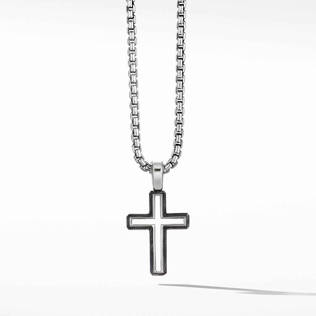 Forged Carbon Cross Pendant 24mm