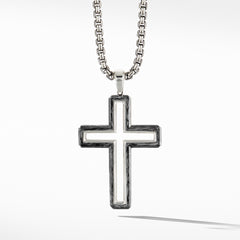 Forged Carbon Cross Pendant 37mm