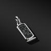 Cairo Cartouche Amulet in Sterling Silver with Pavé Black Diamonds