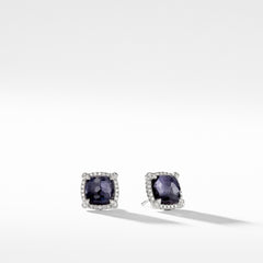 Chatelaine® Pavé Bezel Earring with Black Orchid and Diamonds mm