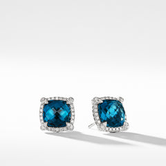 Chatelaine® Pavé Bezel Earring with Hampton Blue Topaz and Diamonds mm