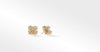 Angelika™ Four Point Stud Earrings in 18K Yellow Gold with Pavé Diamonds