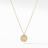 Initial "M" Charm Necklace with Diamonds in 18K Gold