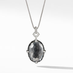 Chatelaine® Statement Pendant Necklace in Grey Orchid with Diamonds