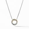 Crossover Mini Pendant Necklace with 18K Yellow Gold