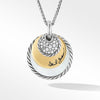 DY Elements® Eclipse Pendant Necklace with Black Onyx Reversible to Mother of Pearl, 18K Yellow Gold and Pavé Diamonds