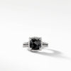 Chatelaine® Pave Bezel Ring with Black Onyx and Diamonds 11mm
