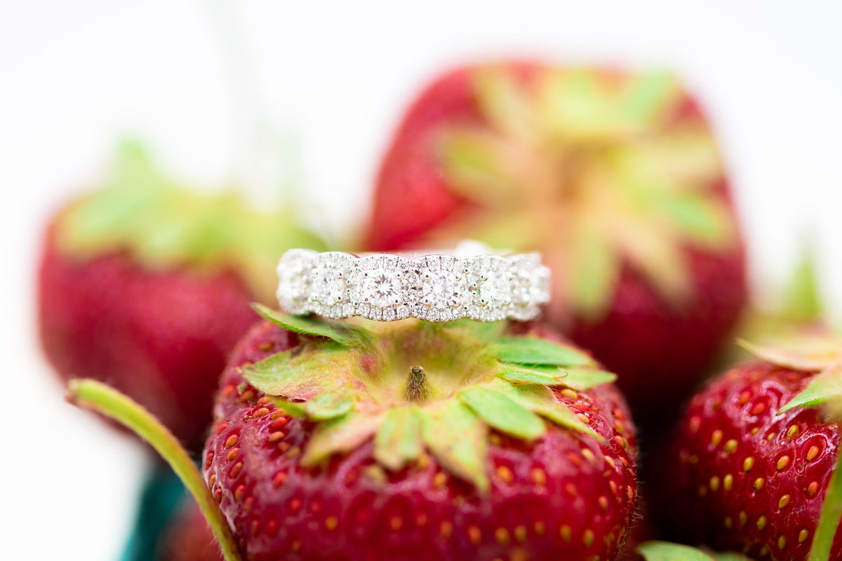 diamond eternity band on strawberry
