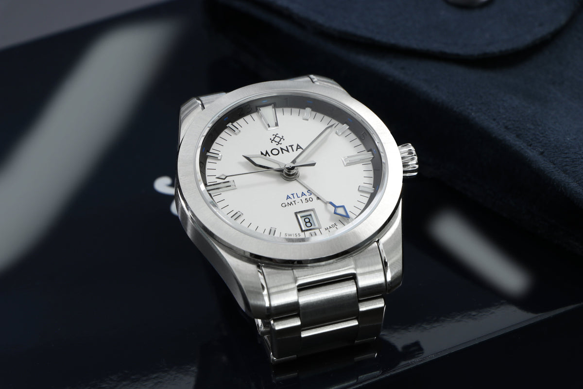 MONTA Atlas Swiss Automatic GMT Silver Dial Watch
