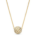 David Yurman Yellow Gold Sculpted Cable Diamond Pendant Necklace