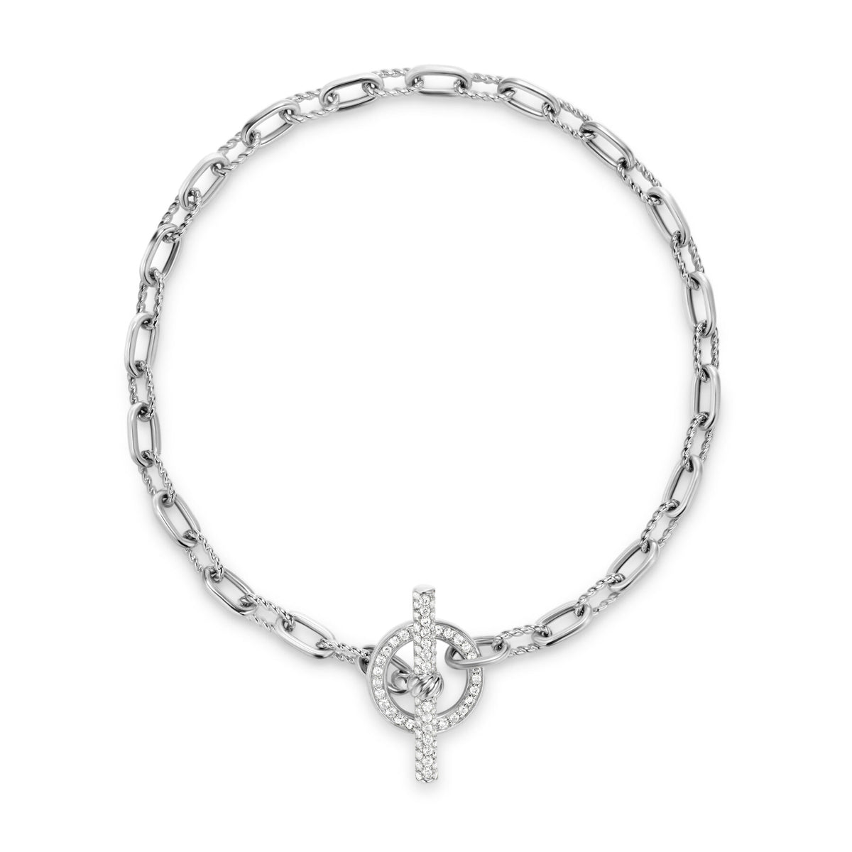 David Yurman Silver Madison Diamond Toggle Bracelet