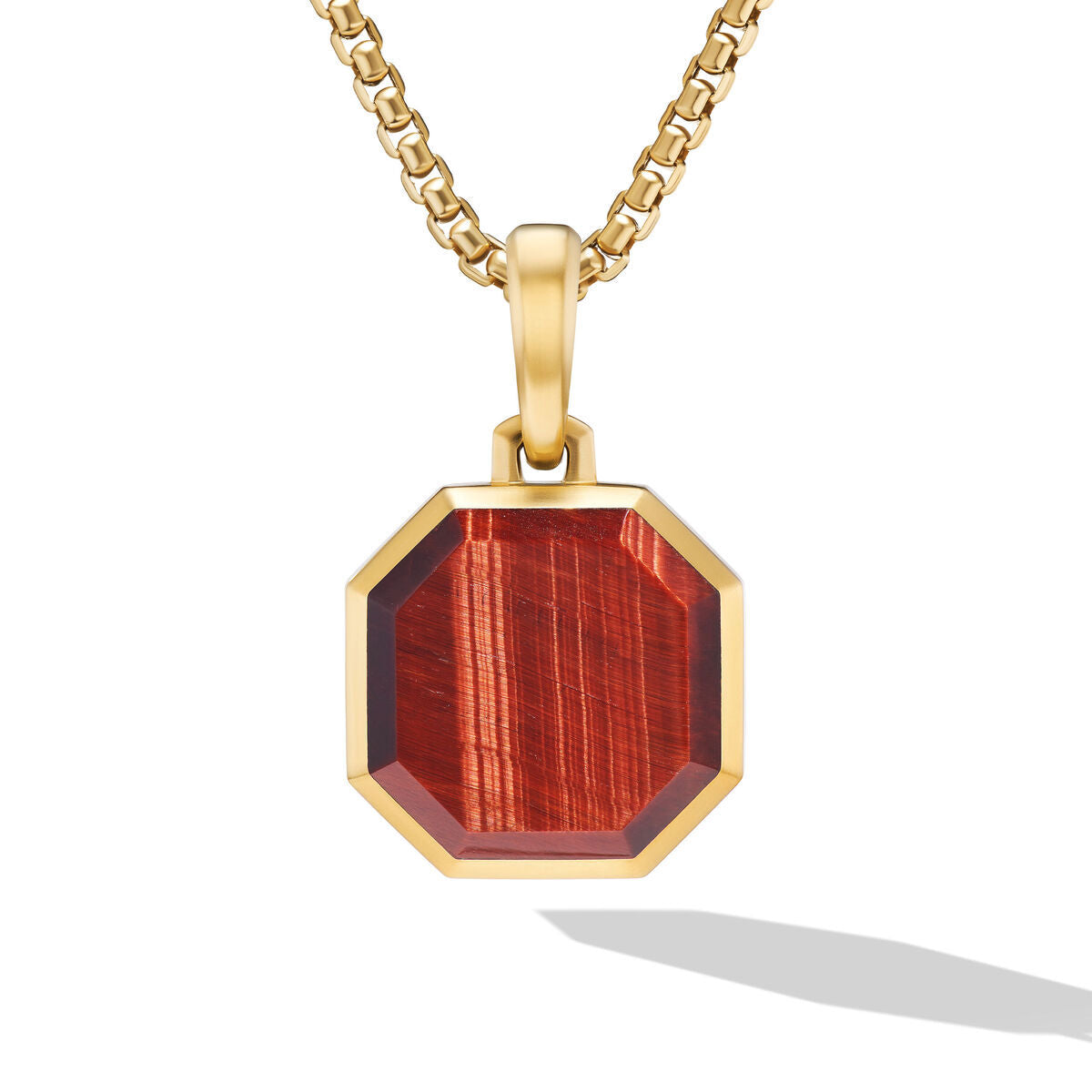 David Yurman Yellow Gold Faceted Station Red Tiger's Eye Amulet Enhancer