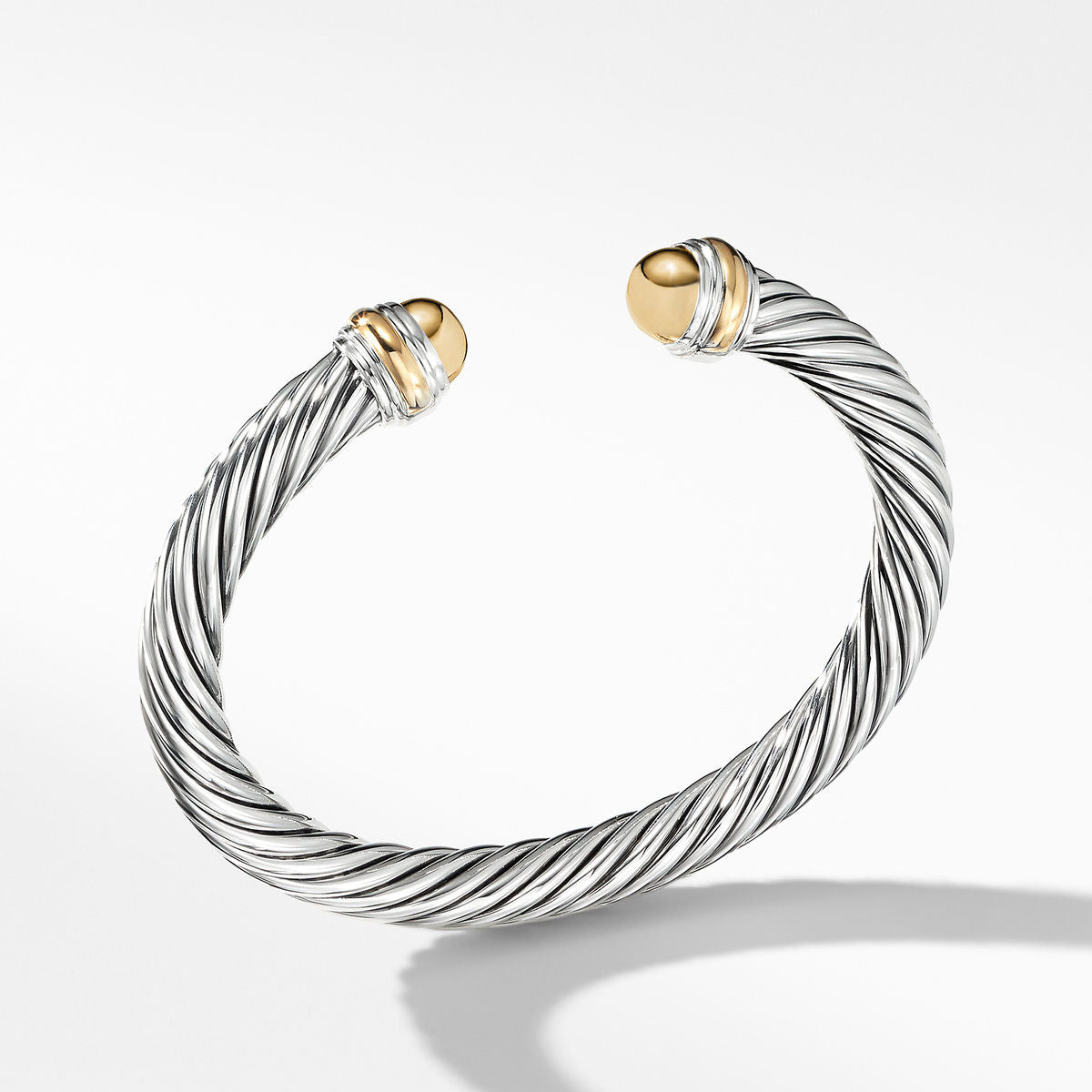 David Yurman Silver and Yellow Gold Classic Cable Bracelet