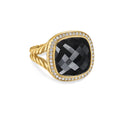 David Yurman Yellow Gold Albion Black Onyx Ring with Diamonds