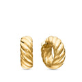 David Yurman Yellow Gold 9 mm Sculpted Cable Hoop Earrings
