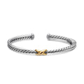 David Yurman Sterling Silver and Yellow Gold Petite X Bracelet